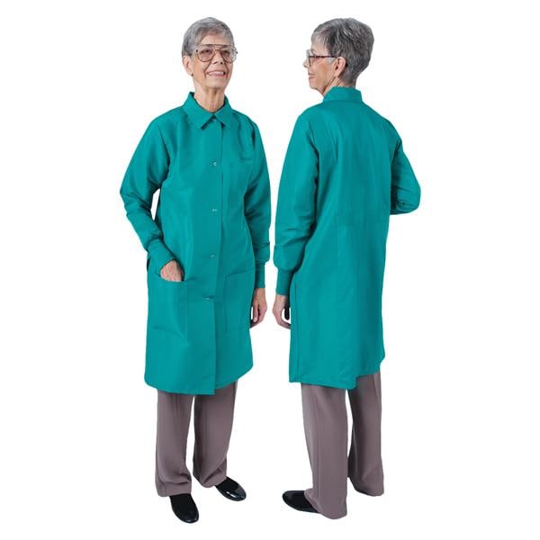 DenLine Protection Plus Lab Coat 3 Pkts Lng Tprd Slves 39" 3XL Grn Womens Ea