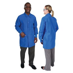 DenLine Protection Plus Lab Jacket 3 Pockets 34 in Large Royal Unisex Ea