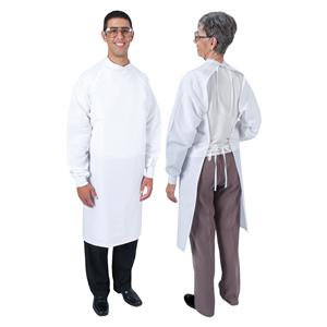 DenLine Protection Plus Open Back Gown Adult Small White Reusable Ea