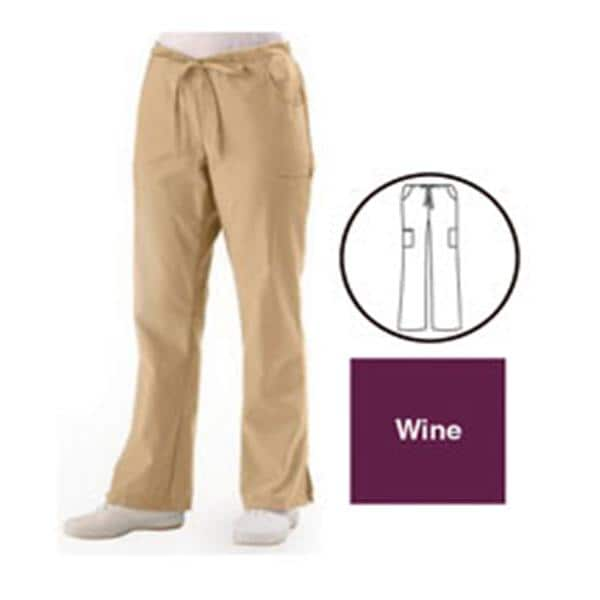 ComfortEase Scrub Pant 5 Pockets Large Wine Unisex Ea