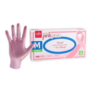 Pink Pearl Nitrile Exam Gloves Medium Pink Non-Sterile