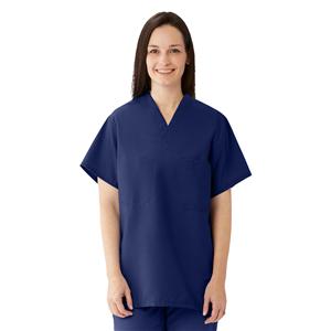 Scrub Shirt 1 Pocket Set-In Short Sleeves X-Small Midnight Blue Unisex Ea