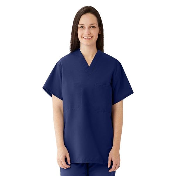 Scrub Shirt 1 Pocket Set-In Short Sleeves X-Small Midnight Blue Unisex Ea