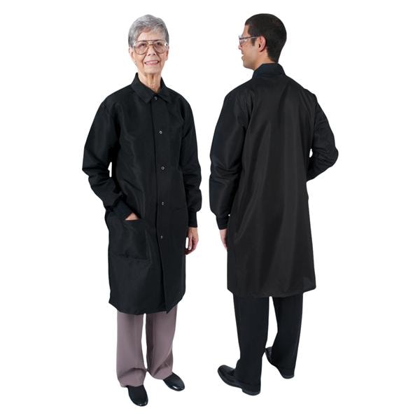 DenLine Protection Plus Long Coat 3 Pkts Lng Tprd Slves 41 in Medium Blk Ea