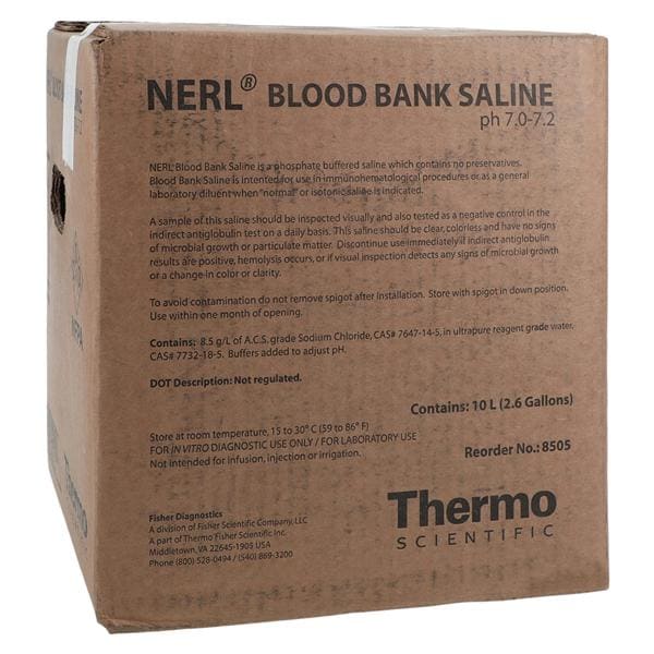 Solution Blood Bank Saline 10L Ea