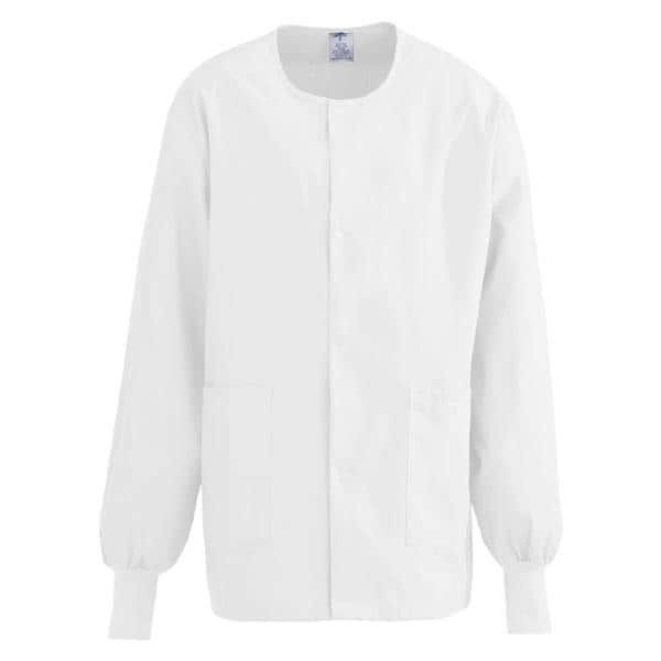 ComfortEase Warm-Up Jacket Long Sleeves / Knit Cuff X-Large White Unisex Ea