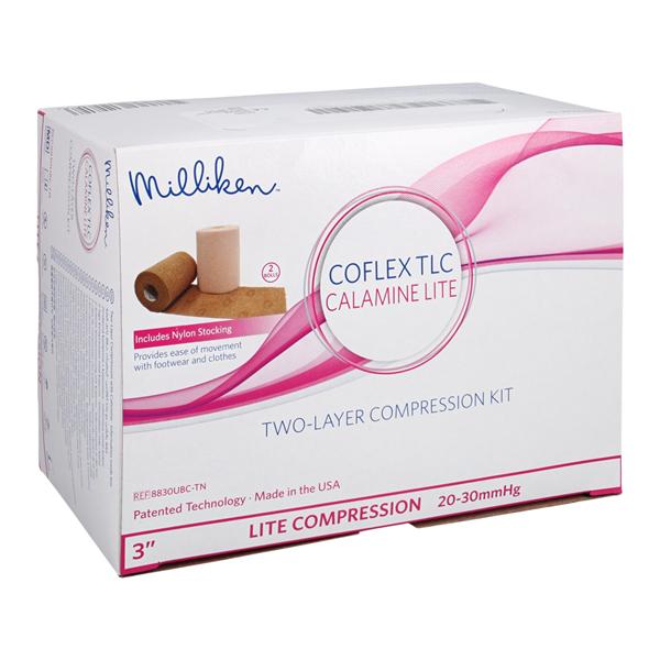 CoFlex TLC LITE Unna Boot Kit Foam/Fabric/Calamine 3"x6yd Tan/Pink NS 2Rl/Bx, 8 BX/CA