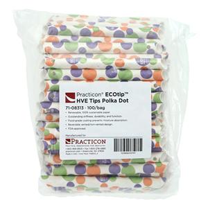 ECOtip HVE Tips Vented Polka Dot 100/Bg, 10 BG/CA