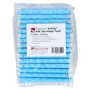 ECOtip HVE Tips Vented Happy Teeth 100/Bg