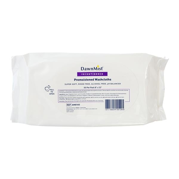 DawnMist Washcloth Disposable Airlaid 8 in x 12 in White 50/Pk