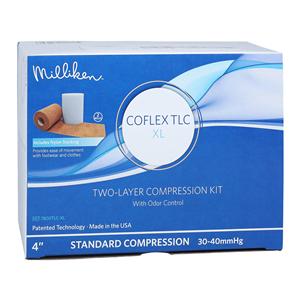 CoFlex TLC 2-Layer Compression Bandage Elastic/Foam 4"x7yds Tan/White NS 8/Ca