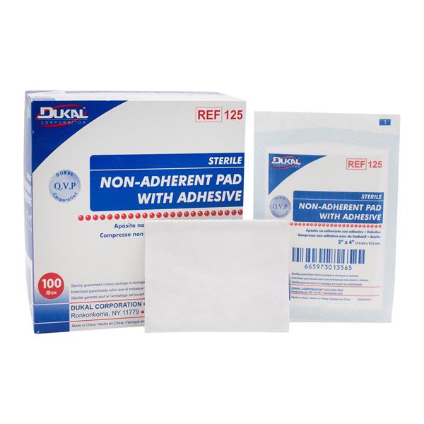 Cotton Pad 3x4" Sterile Non-Adherent Adhesive White Absorbent, 1 PK/CA