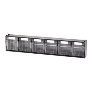 6-Bin Interlocking Tilt Storage System Black Ea