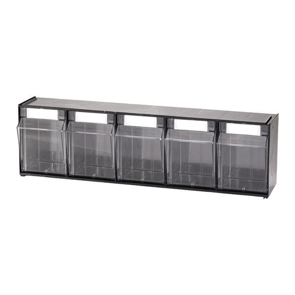 5-Bin Interlocking Tilt Storage System Black Ea