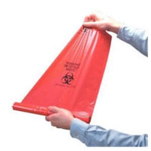 Biohazard Bag 24x24" Red/Black Plastic 25/Rl