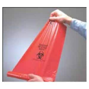 Biohazard Bag 24x24" Red/Black Plastic 20/Rl