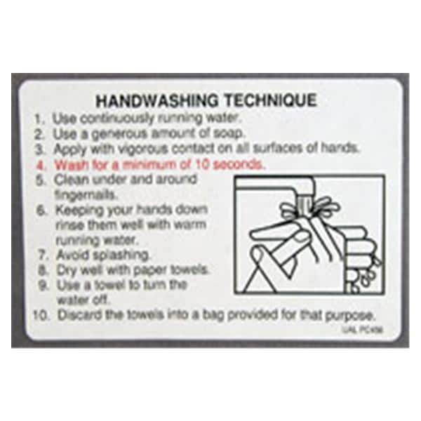 Label Handwashing2.625x4 5/Pk