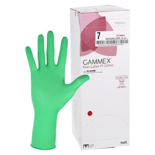 GAMMEX Non-Latex PI Ortho Polyisoprene Surgical Gloves 7 Standard Light Green