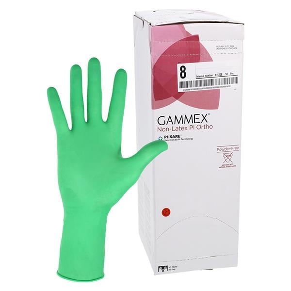 GAMMEX Non-Latex PI Ortho Polyisoprene Surgical Gloves 8 Standard Light Green