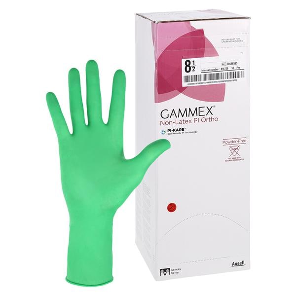 GAMMEX Non-Latex PI Ortho Polyisoprene Surgical Gloves 8.5 Standard Light Green