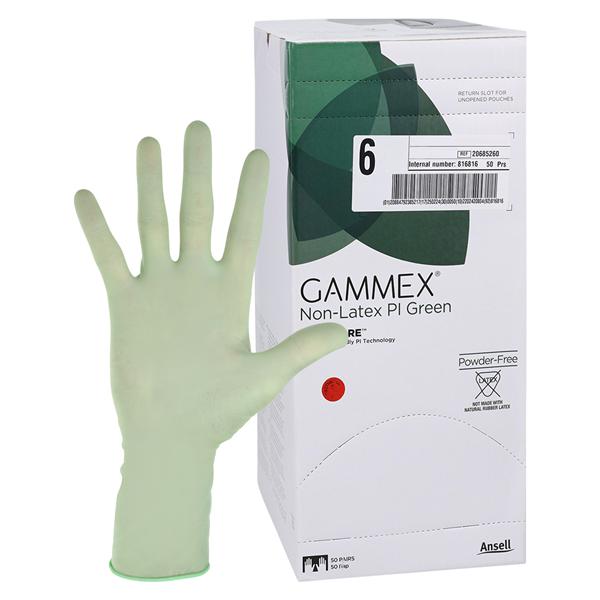 Gammex Polyisoprene Surgical Gloves 6 Green, 4 BX/CA