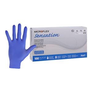 MICROFLEX Sensation Nitrile Exam Gloves X-Large Standard Blue Non-Sterile