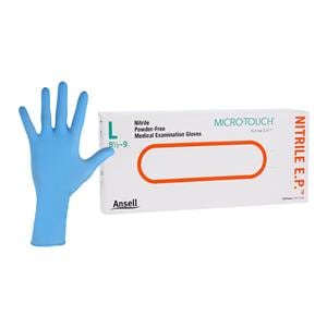 Micro-Touch EP Nitrile Exam Gloves Large Extended Blue Non-Sterile