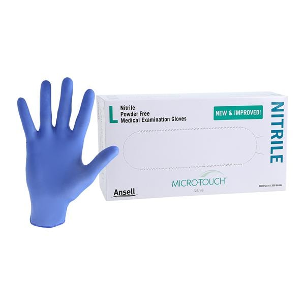 Micro-Touch Nitrile Nitrile Exam Gloves Large Blue Non-Sterile