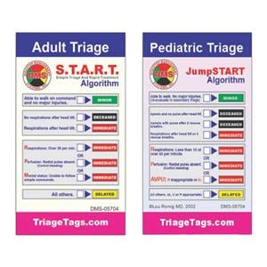 JumpSTART Triage Tag Card Adult/Pediatric