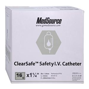 ClearSafe IV Catheter Safety 16 Gauge 1-1/4" 50/Bx