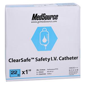 ClearSafe IV Catheter Safety 22 Gauge 1" 50/Bx, 4 BX/CA