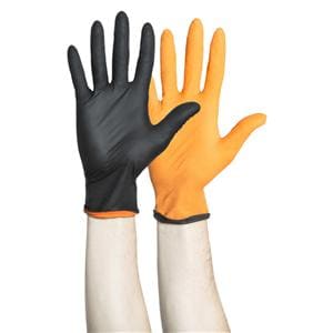 Black-Fire Nitrile Exam Gloves X-Small Black / Orange Non-Sterile