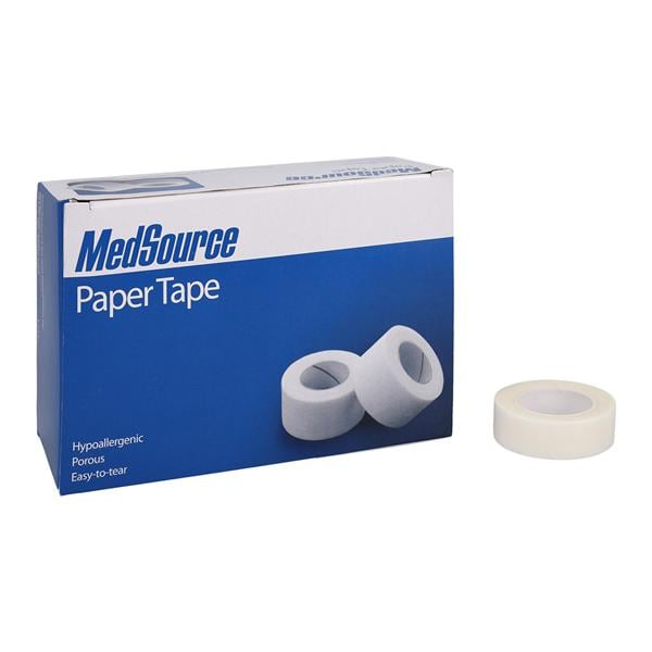 Medical Tape Paper 1/2"x10yds White Non-Sterile 24/Bx, 12 BX/CA