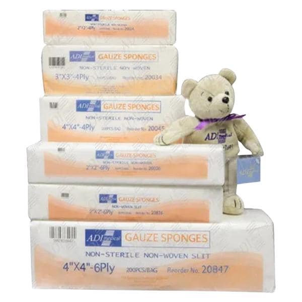 ADI Medical Rayon/Polyester Gauze Sponge 2x2" 6 Ply Non-Sterile Non-Woven