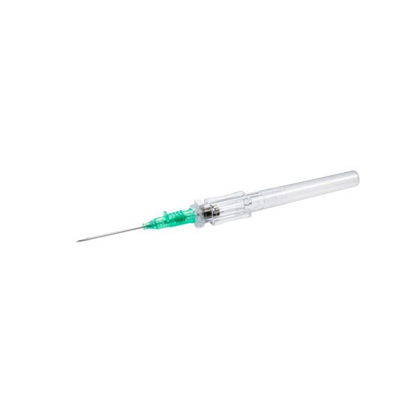 TrueSafe Blood Control IV Catheter Push Button 18 Gauge 1.16" Green 50/Bx, 4 BX/CA