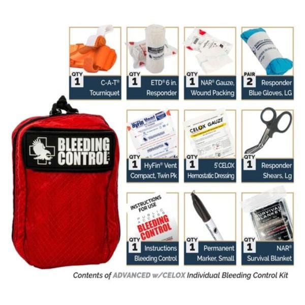 North America Rescue Kit Bleeding Control New Red