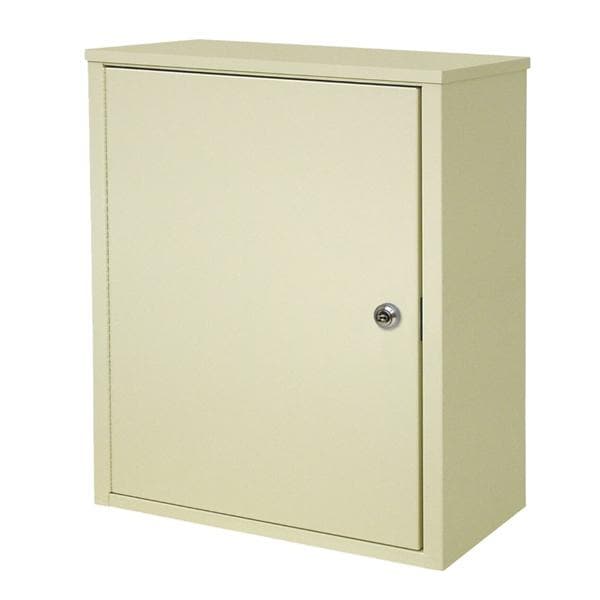 Storage Cabinet 1 Door Steel Flat Key Lock Light Gray 1/EA