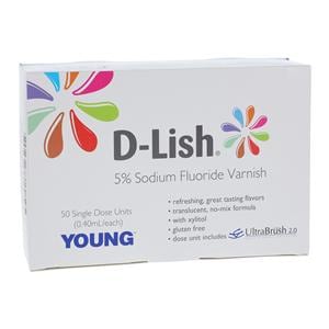 D-Lish Fluoride Varnish Unit Dose 5% NaF 0.4 mL Spearmint Surprise 50/Bx, 56 BX/CA