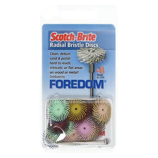 Scotch-Brite Polishing Bristle Discs & Mandrel Assorted 38/Bx