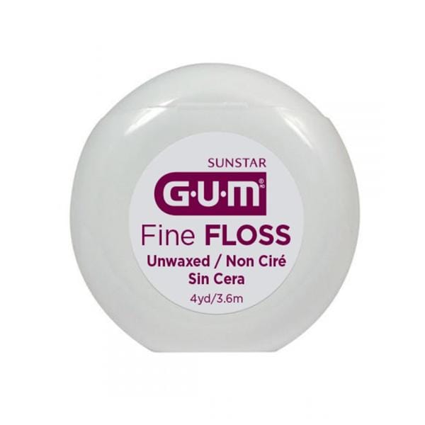 GUM Floss Fine Unwaxed 4 Yards Patient Size 144/Bx