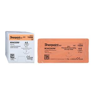 Sharpoint Plus Suture 4-0 27" Polyglycolic Acid Monofilament DSM19 Undyed 12/Bx