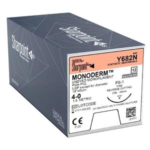 Monoderm Suture 4-0 18" Glycolide Monofilament DGL24 Undyed 12/Bx