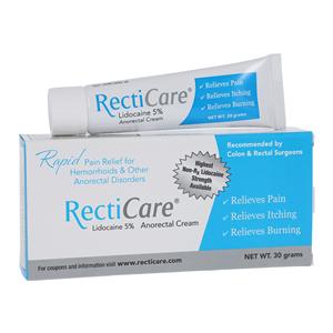 RectiCare Anorectal Cream 5% Tube 30g/Tb, 12 TB/CA