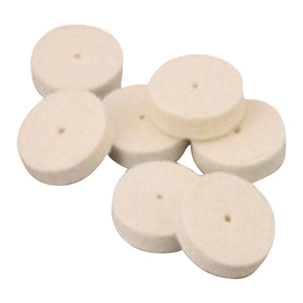 Felt Wheels Pin Hole Center Soft 1/2 x 1/8" 100/Bx