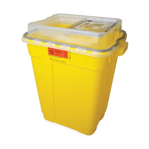 Chemotherapy Sharps Container 19gal Yellow 26.25x20x14.75" Hinge Lid Plstc 5/Ca