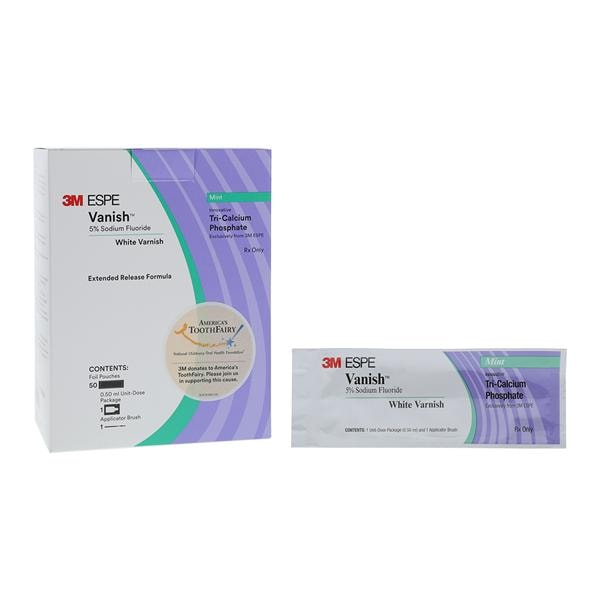 3M™ Vanish™ Varnish Trial Pack 5% Sodium Fluoride 0.5 mL Mint White 50/Pk