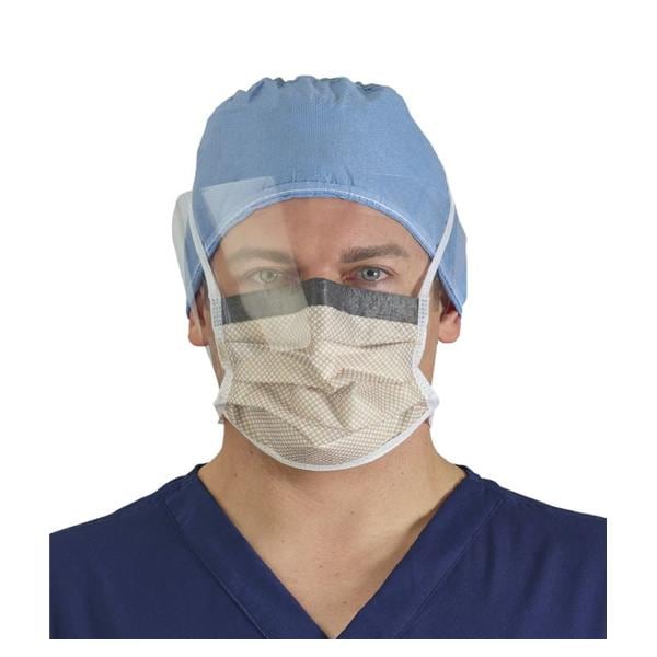 FluidShield Surgical Combination Mask / Shield ASTM 2 AntFg Orang/Blu/Clr 25/Bx