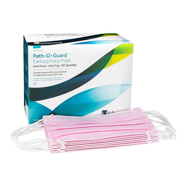 Path-O-Guard Mask ASTM Level 3 Anti-Fog Pink 50/Bx