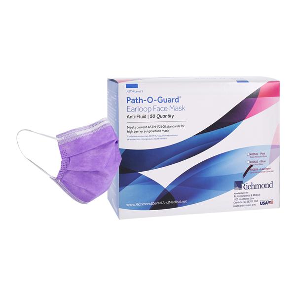 Path-O-Guard Mask ASTM Level 3 Lavender 50/Bx, 6 BX/CA