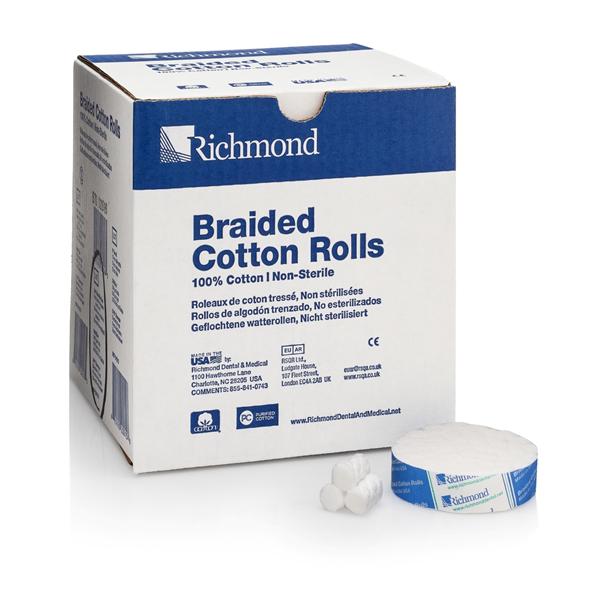 Braided Cotton Roll 0.75 in Non Sterile 1400/Bx, 4 BX/CA